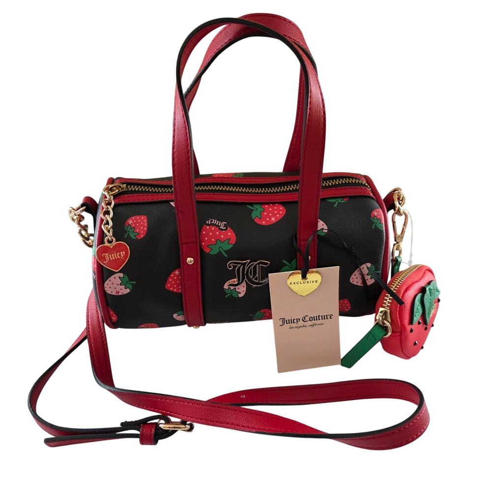 JUICY COUTURE Sweet N Juicy Mini Barrel/Crossbody  Bag color Strawberry Liquori